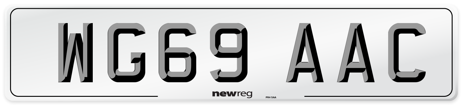 WG69 AAC Number Plate from New Reg